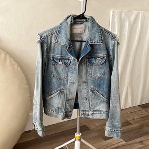 ALL SAINTS | Distressed Star Studded Jean Jacket